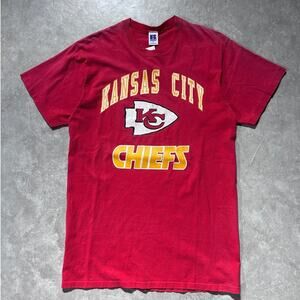 90s Vintage Kansas City Chiefs Russell Red T Shirt Size M